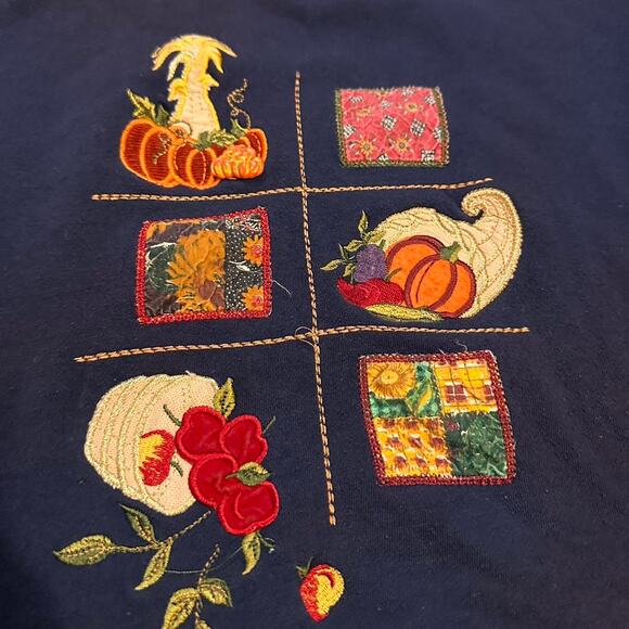 VTG Bobbie brooks navy blue Fall sweater - Picture 2 of 7